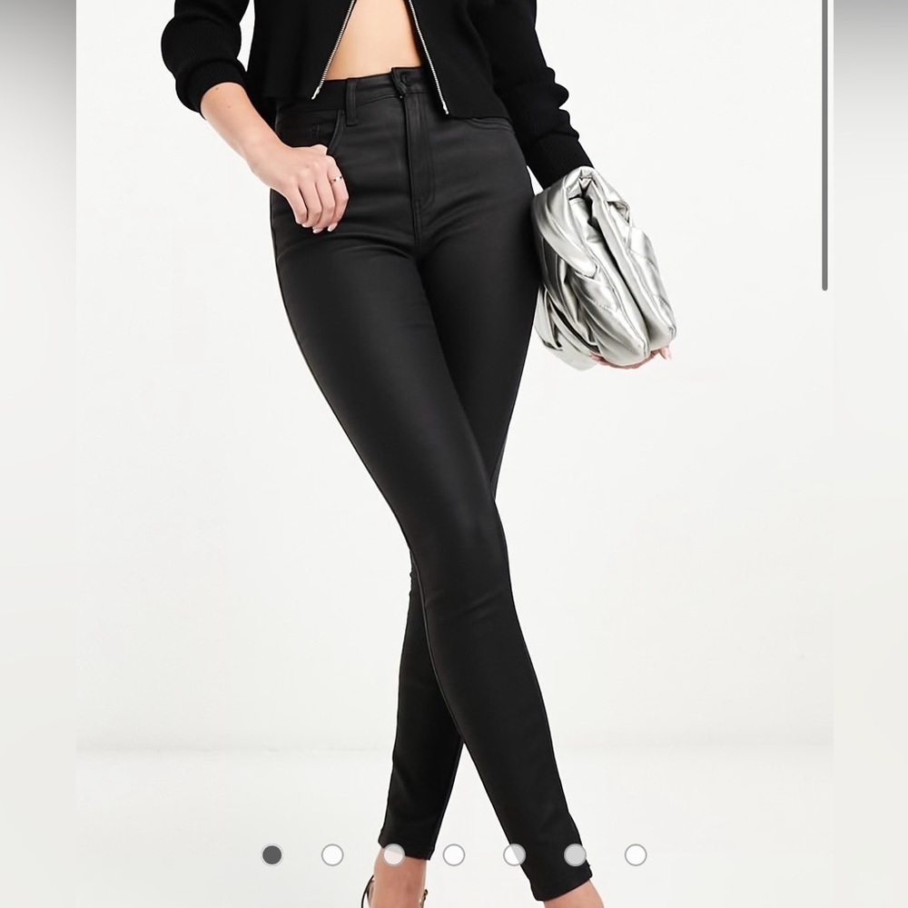 ASOS Design Black Tall Skinny Coated Pants